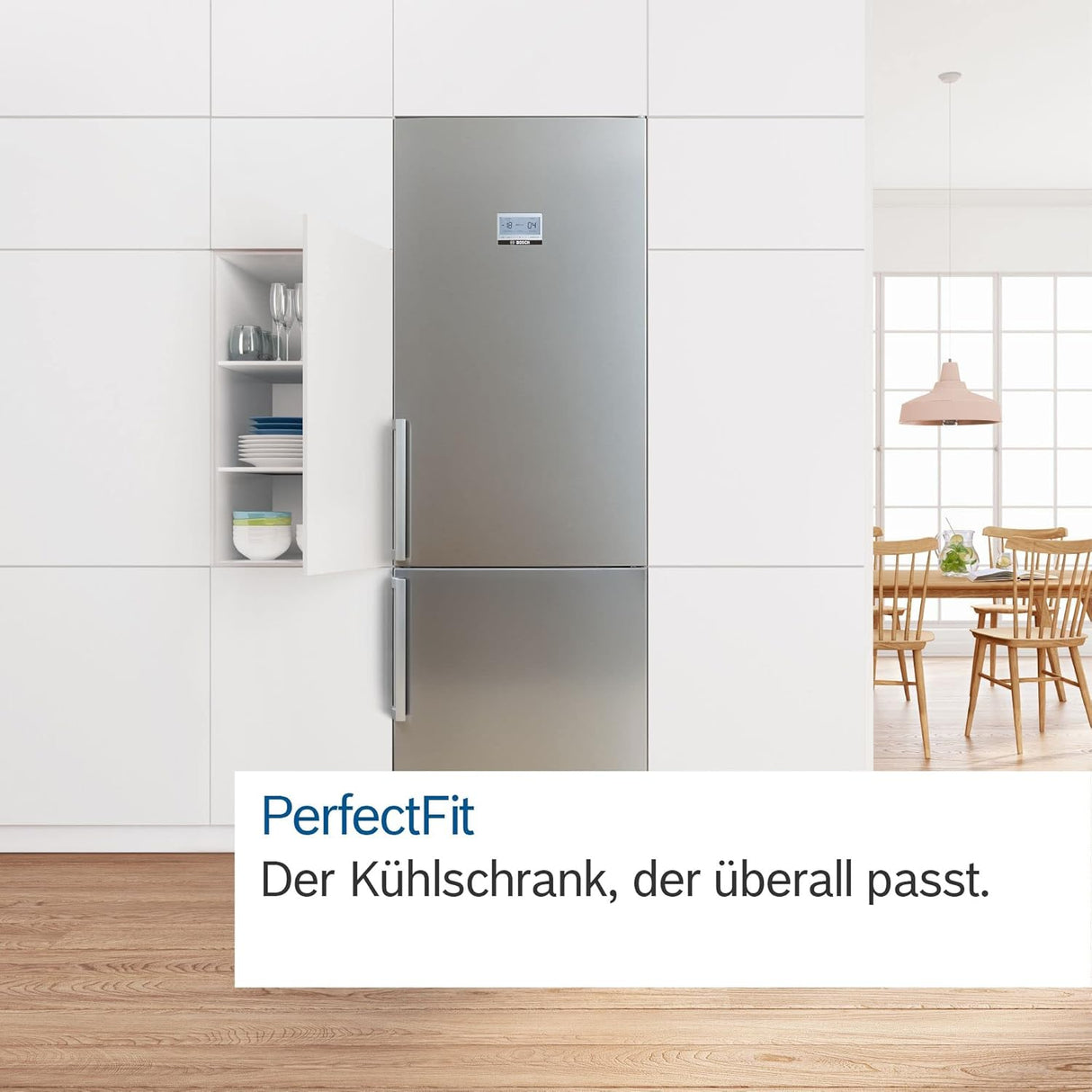 Bosch KGN367LDF- Série 4, Réfrigérateur combiné pose-libre,186 x 60 cm, Inox