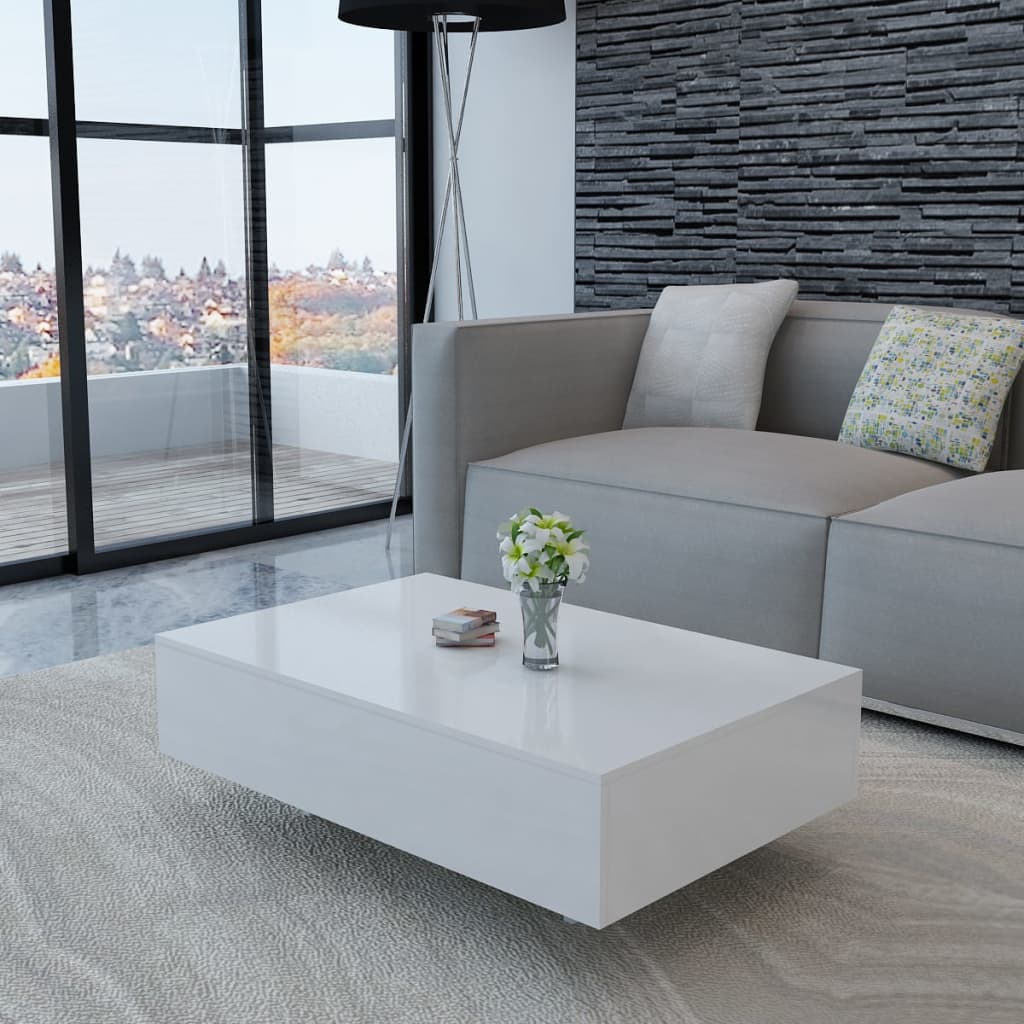 Table basse blanc brillant MDF