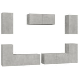 Ensemble mural TV 7 pièces béton gris