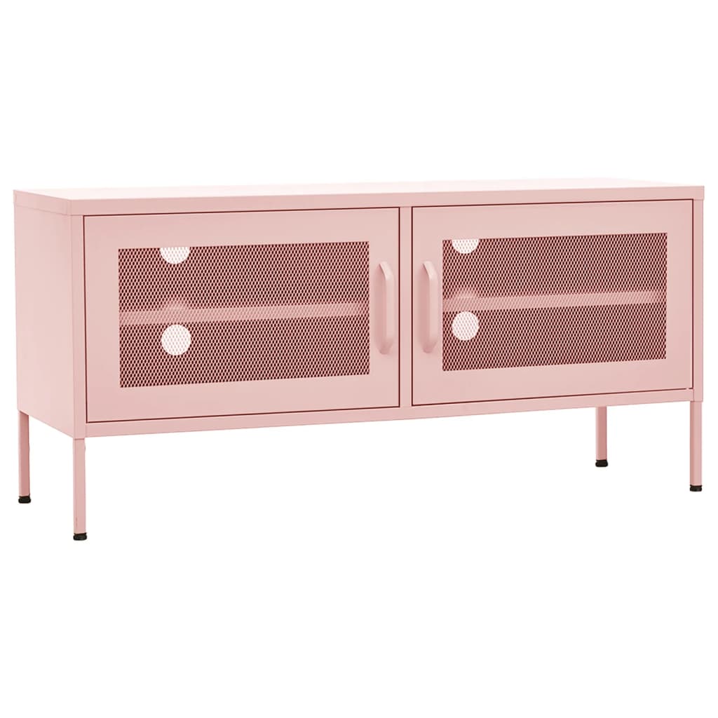 Meuble TV en acier rose