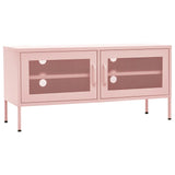 Meuble TV en acier rose