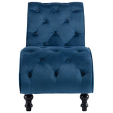 Chaise longue en velours bleu
