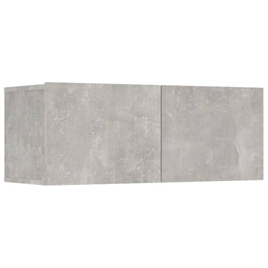 Ensemble mural TV 7 pièces béton gris