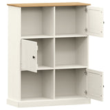 Bibliothèque blanche avec portes (pin massif)