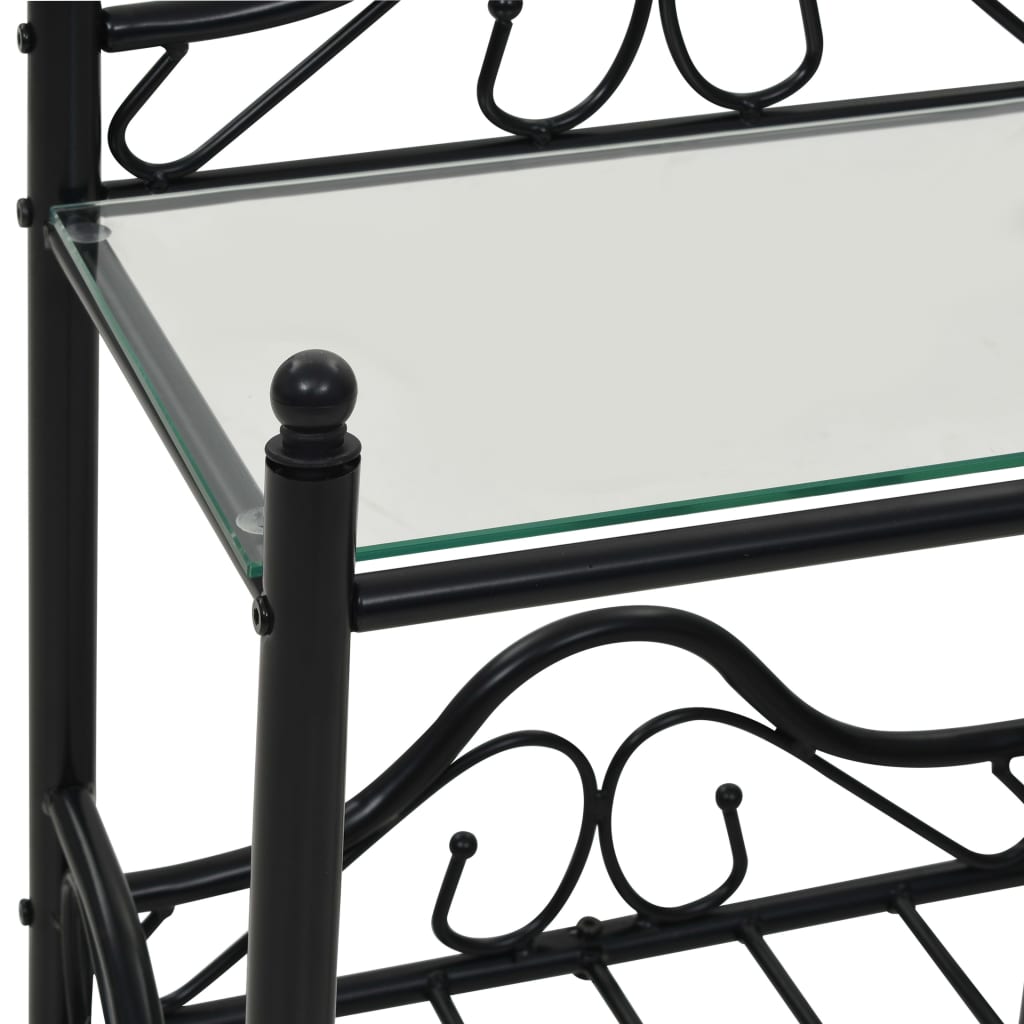 Table de chevet en acier et verre