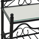 Table de chevet en acier et verre
