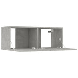 Ensemble mural TV 7 pièces béton gris