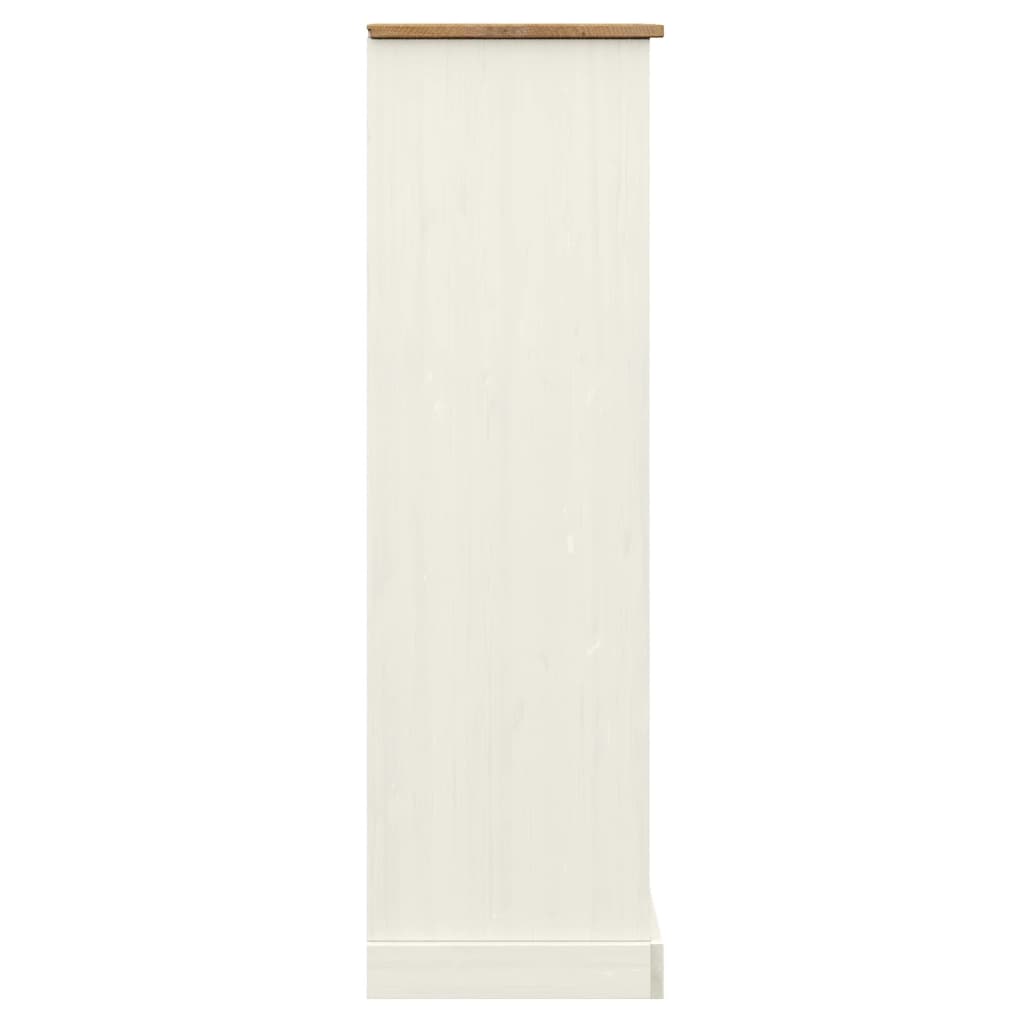 Bibliothèque blanche avec portes (pin massif)