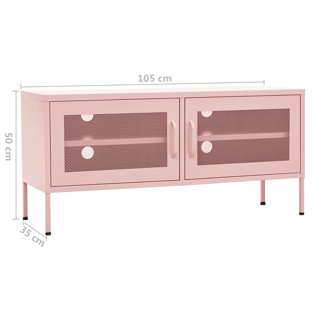 Meuble TV en acier rose